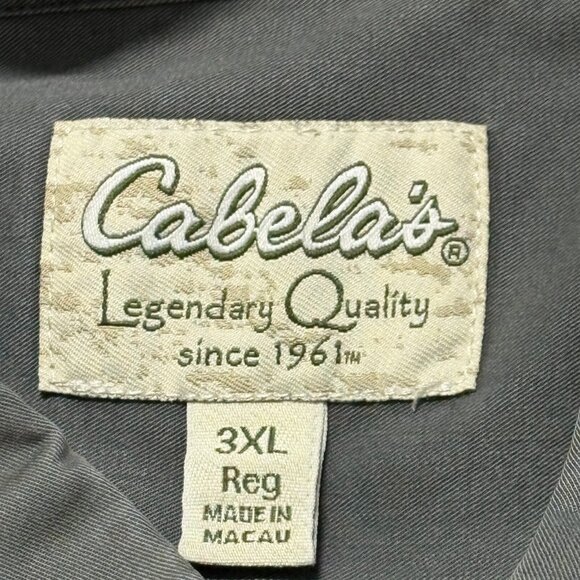 Cabela’s 3XL Long Sleeve Button Up Shirt Gray Casual Workwear - Picture 4 of 15